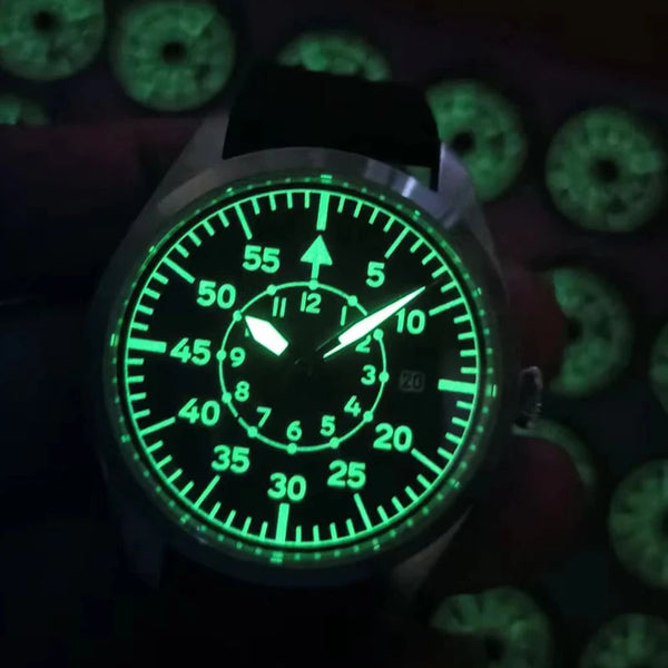 Falcon Pilot Watch | Automatic, 40mm Stainless Steel, Luminous Hands