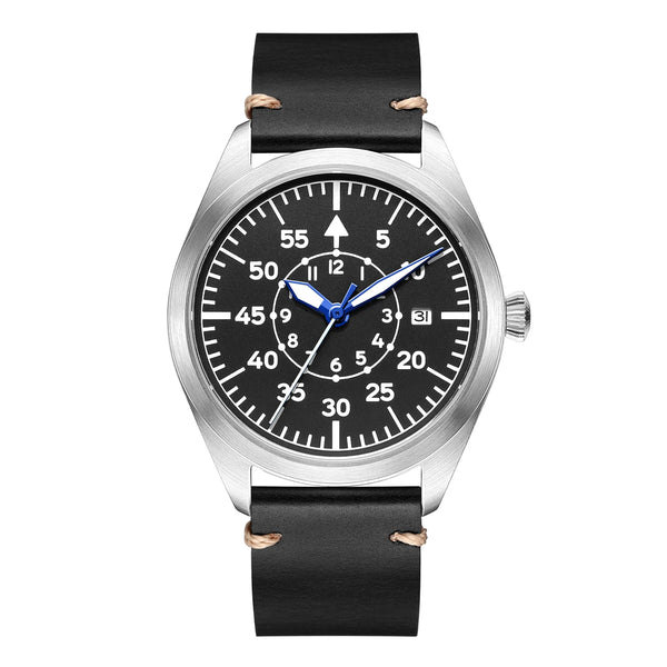Falcon Pilot Watch | Automatic, 40mm Stainless Steel, Luminous Hands