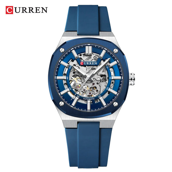 Caden Skeleton Watch | Automatic, Self-Winding, Silicone Strap