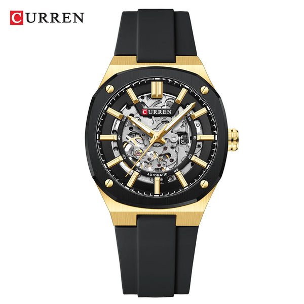 Caden Skeleton Watch | Automatic, Self-Winding, Silicone Strap