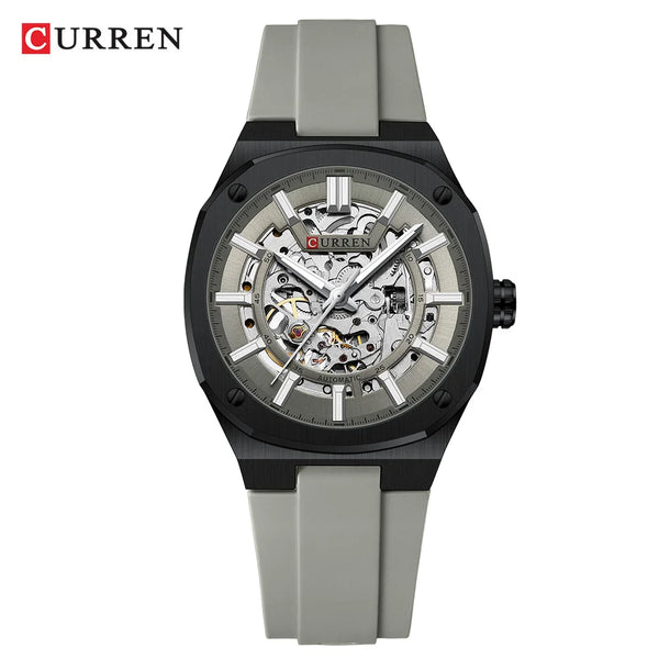 Caden Skeleton Watch | Automatic, Self-Winding, Silicone Strap