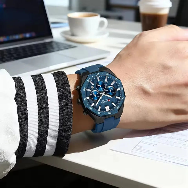 Cura Chronograph Watch | Waterproof Silicone, Lightweight Quartz