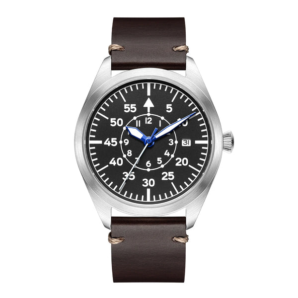 Falcon Pilot Watch | Automatic, 40mm Stainless Steel, Luminous Hands